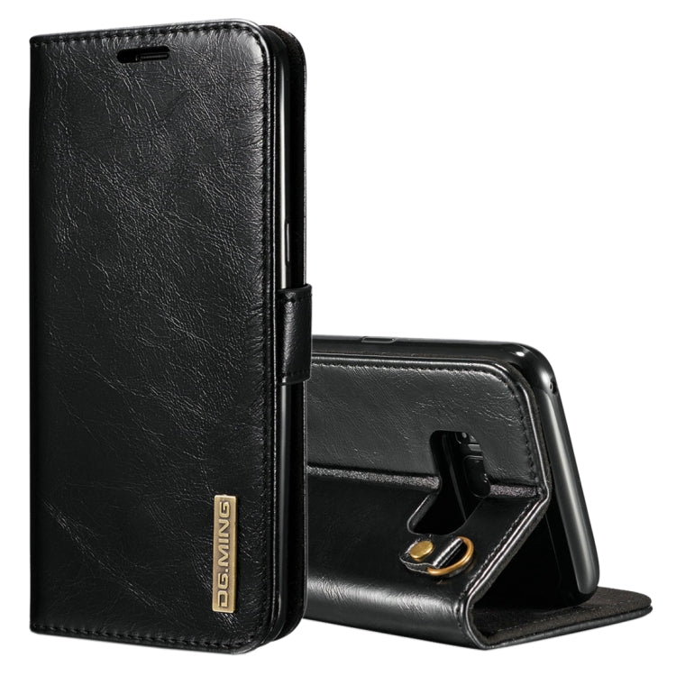 DG.MING for Galaxy S8 + / G955 Genuine Leather Horizontal Flip Detachable Magnetic Protective Case with Holder & Card Slots & Lanyard