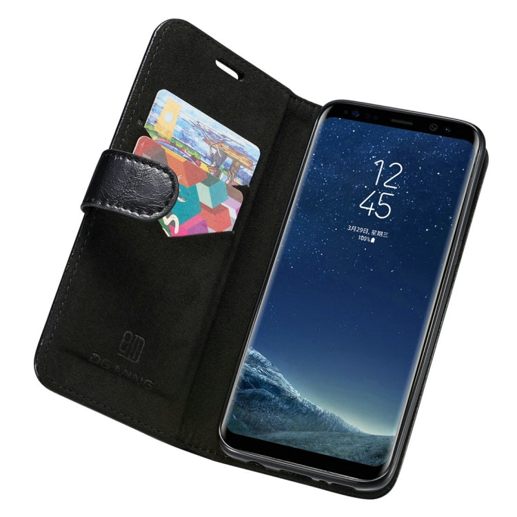 DG.MING for Galaxy S8 + / G955 Genuine Leather Horizontal Flip Detachable Magnetic Protective Case with Holder & Card Slots & Lanyard