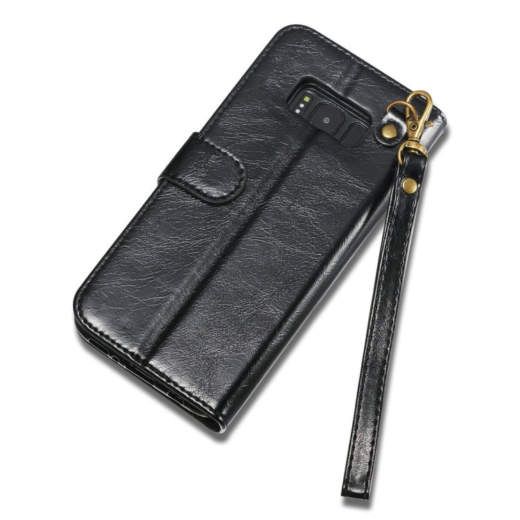 DG.MING for Galaxy S8 + / G955 Genuine Leather Horizontal Flip Detachable Magnetic Protective Case with Holder & Card Slots & Lanyard