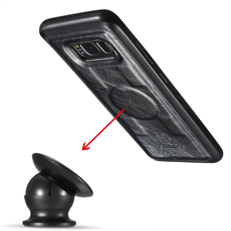 DG.MING for Galaxy S8 + / G955 Genuine Leather Horizontal Flip Detachable Magnetic Protective Case with Holder & Card Slots & Lanyard
