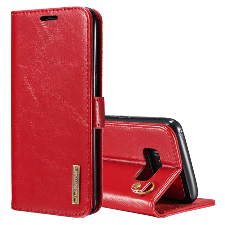 DG.MING for Galaxy S8 + / G955 Genuine Leather Horizontal Flip Detachable Magnetic Protective Case with Holder & Card Slots & Lanyard
