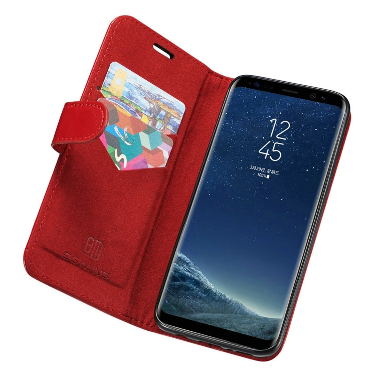 DG.MING for Galaxy S8 + / G955 Genuine Leather Horizontal Flip Detachable Magnetic Protective Case with Holder & Card Slots & Lanyard