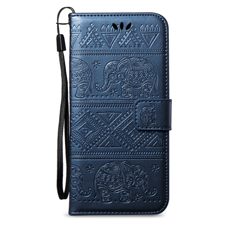 For Galaxy A8 (2018) Elephant Embossing Horizontal Flip Leather Case with Holder & Card Slots & Wallet & Lanyard