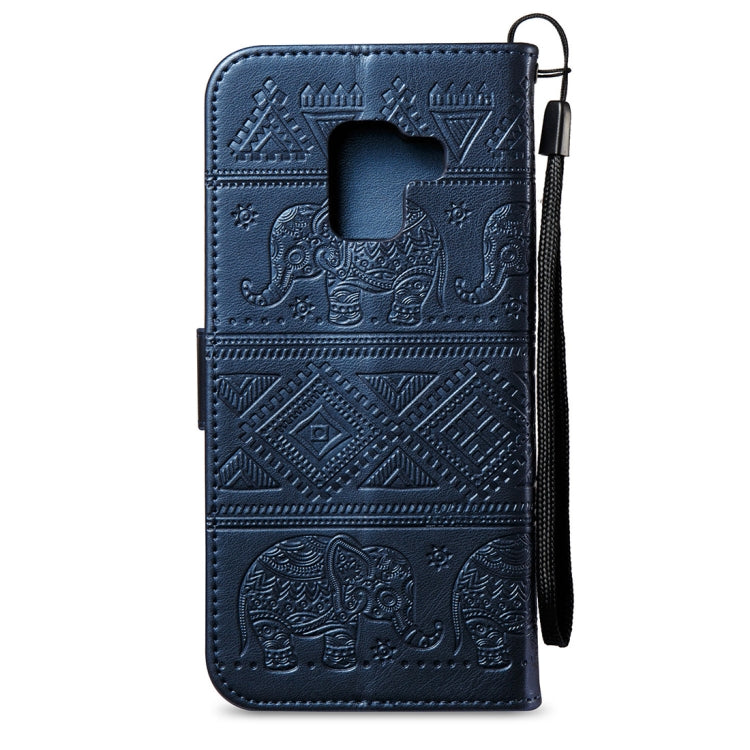 For Galaxy A8 (2018) Elephant Embossing Horizontal Flip Leather Case with Holder & Card Slots & Wallet & Lanyard
