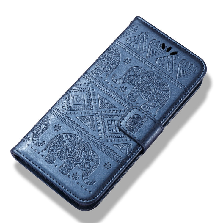 For Galaxy A8 (2018) Elephant Embossing Horizontal Flip Leather Case with Holder & Card Slots & Wallet & Lanyard
