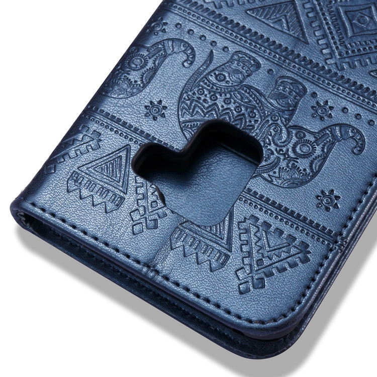 For Galaxy A8 (2018) Elephant Embossing Horizontal Flip Leather Case with Holder & Card Slots & Wallet & Lanyard
