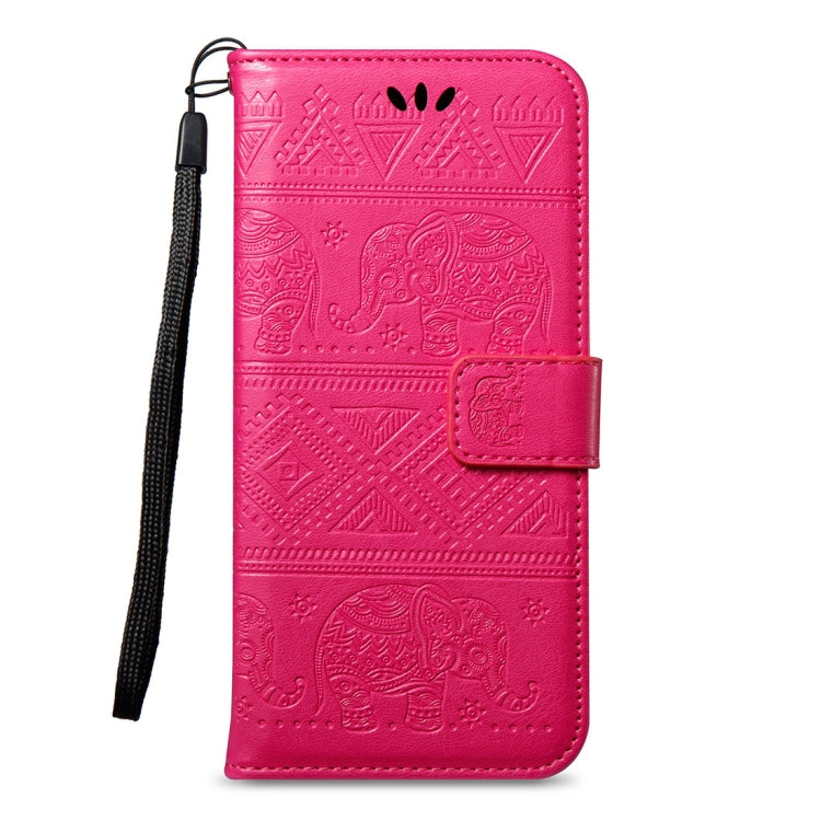 For Galaxy A8 (2018) Elephant Embossing Horizontal Flip Leather Case with Holder & Card Slots & Wallet & Lanyard