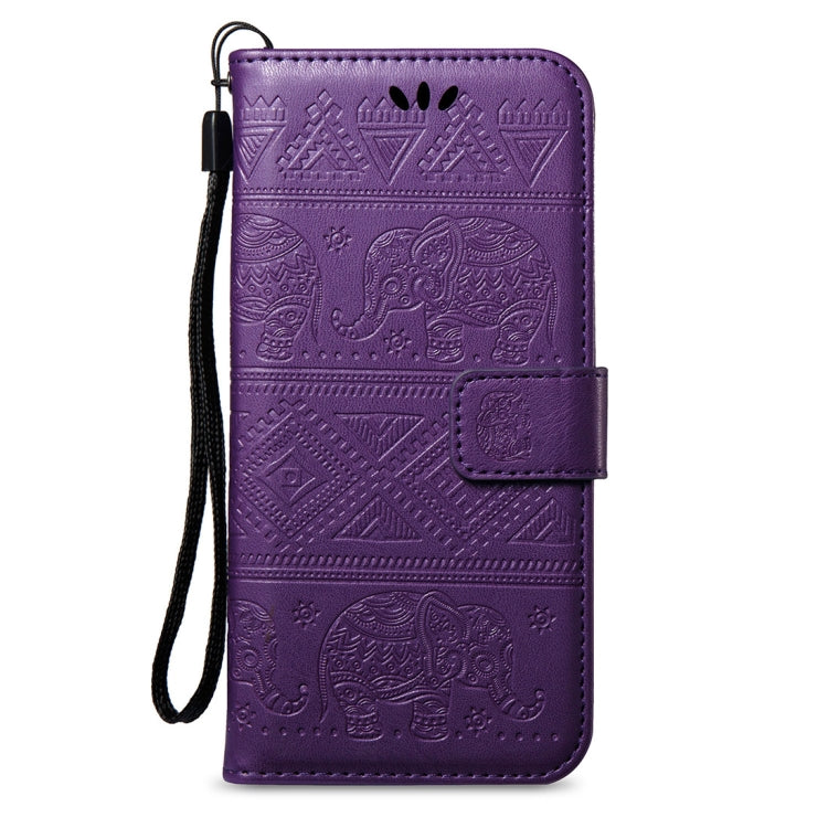 For Galaxy A8 (2018) Elephant Embossing Horizontal Flip Leather Case with Holder & Card Slots & Wallet & Lanyard