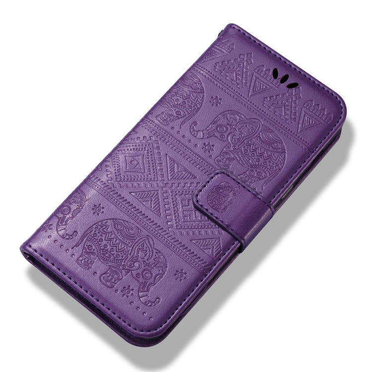 For Galaxy A8 (2018) Elephant Embossing Horizontal Flip Leather Case with Holder & Card Slots & Wallet & Lanyard