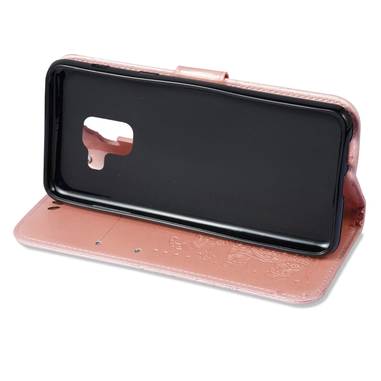 For Galaxy A8 (2018) Elephant Embossing Horizontal Flip Leather Case with Holder & Card Slots & Wallet & Lanyard