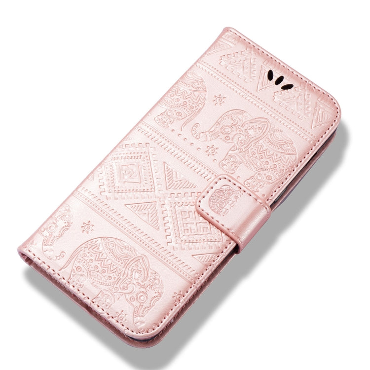 For Galaxy A8 (2018) Elephant Embossing Horizontal Flip Leather Case with Holder & Card Slots & Wallet & Lanyard