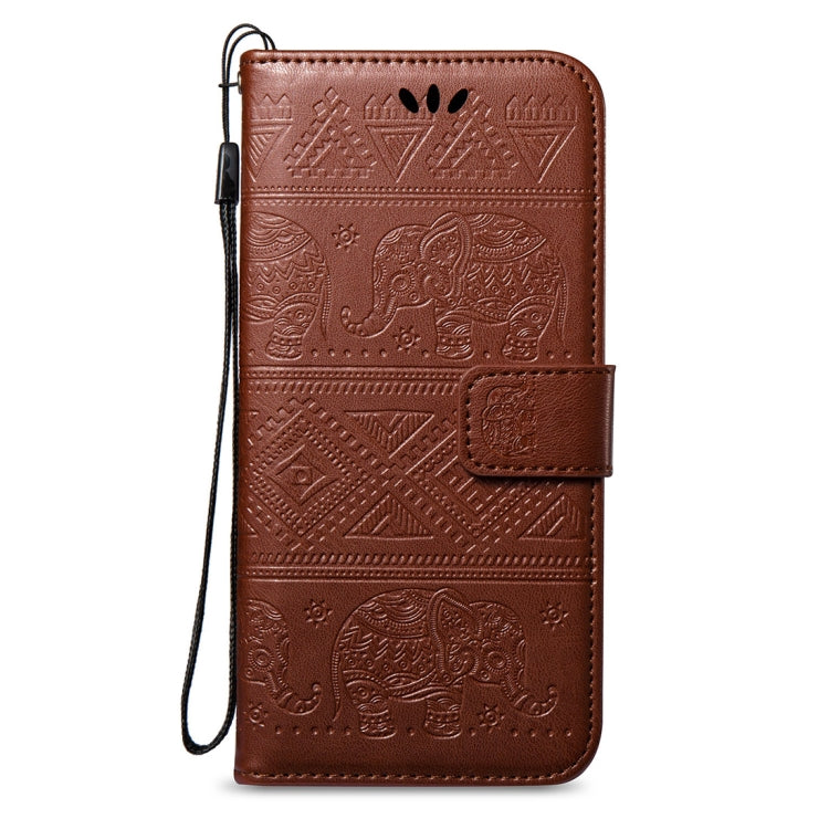 For Galaxy A8 (2018) Elephant Embossing Horizontal Flip Leather Case with Holder & Card Slots & Wallet & Lanyard