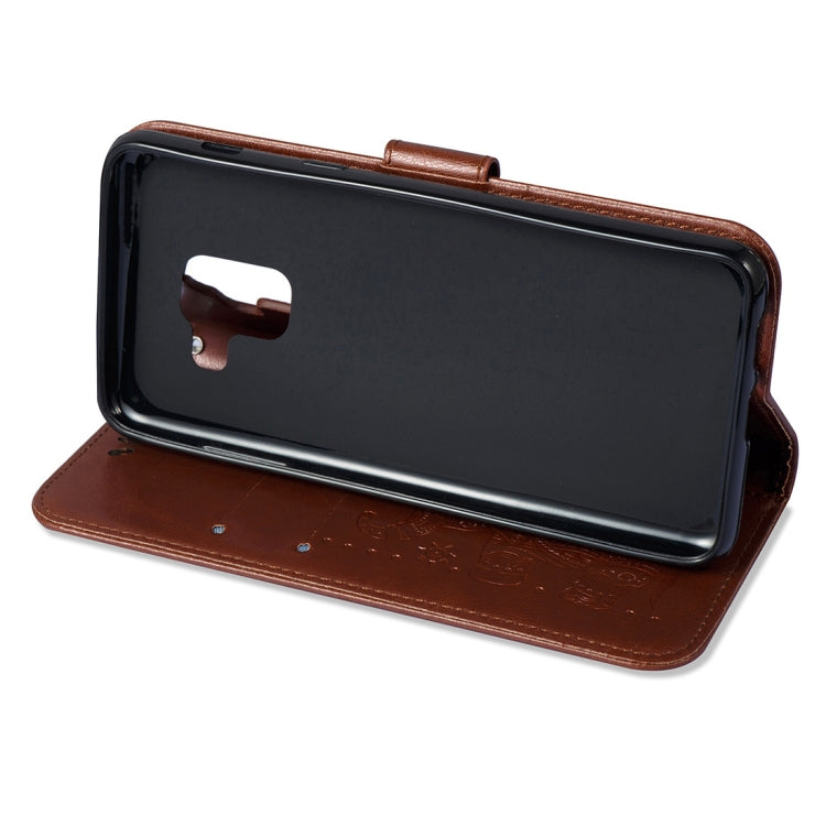 For Galaxy A8 (2018) Elephant Embossing Horizontal Flip Leather Case with Holder & Card Slots & Wallet & Lanyard