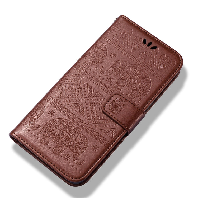 For Galaxy A8 (2018) Elephant Embossing Horizontal Flip Leather Case with Holder & Card Slots & Wallet & Lanyard
