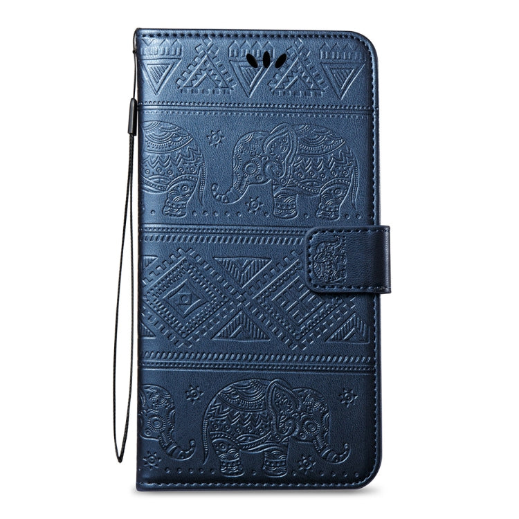 For Galaxy A8+ (2018) Elephant Embossing Horizontal Flip Leather Case with Holder & Card Slots & Wallet & Lanyard