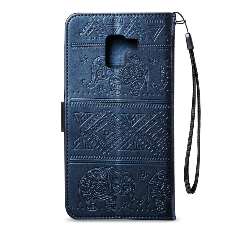 For Galaxy A8+ (2018) Elephant Embossing Horizontal Flip Leather Case with Holder & Card Slots & Wallet & Lanyard
