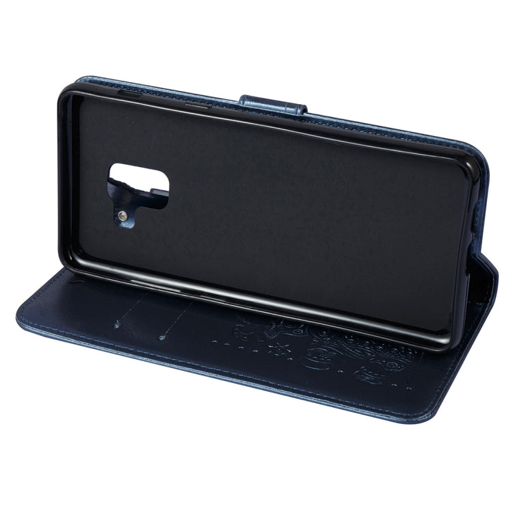 For Galaxy A8+ (2018) Elephant Embossing Horizontal Flip Leather Case with Holder & Card Slots & Wallet & Lanyard