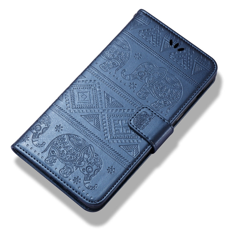 For Galaxy A8+ (2018) Elephant Embossing Horizontal Flip Leather Case with Holder & Card Slots & Wallet & Lanyard