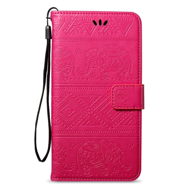 For Galaxy A8+ (2018) Elephant Embossing Horizontal Flip Leather Case with Holder & Card Slots & Wallet & Lanyard