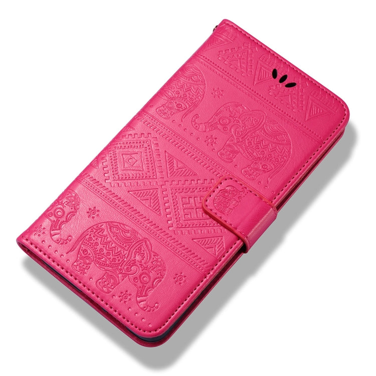 For Galaxy A8+ (2018) Elephant Embossing Horizontal Flip Leather Case with Holder & Card Slots & Wallet & Lanyard