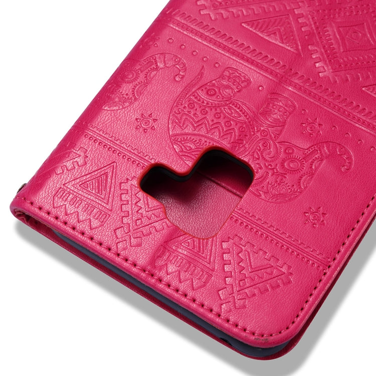 For Galaxy A8+ (2018) Elephant Embossing Horizontal Flip Leather Case with Holder & Card Slots & Wallet & Lanyard