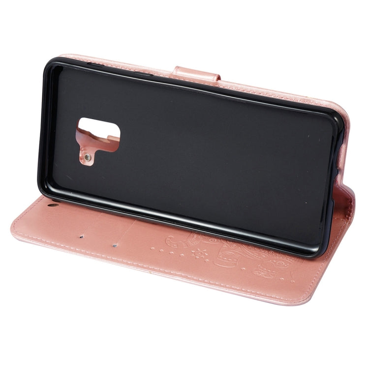 For Galaxy A8+ (2018) Elephant Embossing Horizontal Flip Leather Case with Holder & Card Slots & Wallet & Lanyard