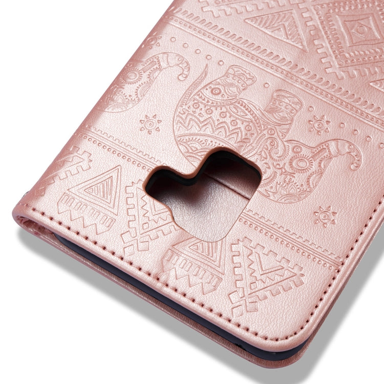 For Galaxy A8+ (2018) Elephant Embossing Horizontal Flip Leather Case with Holder & Card Slots & Wallet & Lanyard