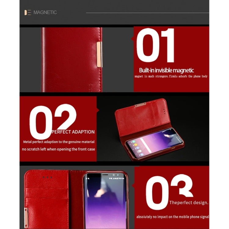 KALAIDENG ROYALE Series for Galaxy S8 TPU Magnetic Horizontal Flip Genuine Leather Case with Card Slots & Holder