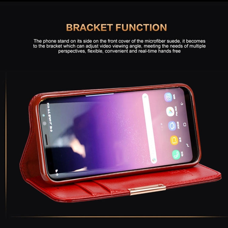 KALAIDENG ROYALE Series for Galaxy S8 + / G955 TPU Magnetic Horizontal Flip Genuine Leather Case with Card Slots & Holder