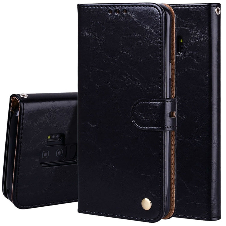 For Galaxy S9 Plus Oil Wax Texture Horizontal Flip Leather Case with Holder & Card Slots & Wallet
