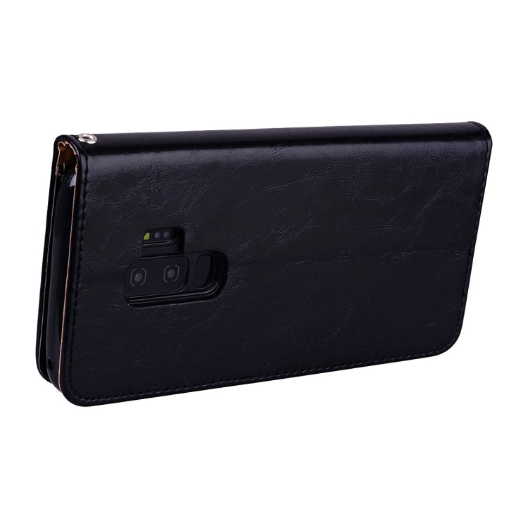 For Galaxy S9 Plus Oil Wax Texture Horizontal Flip Leather Case with Holder & Card Slots & Wallet
