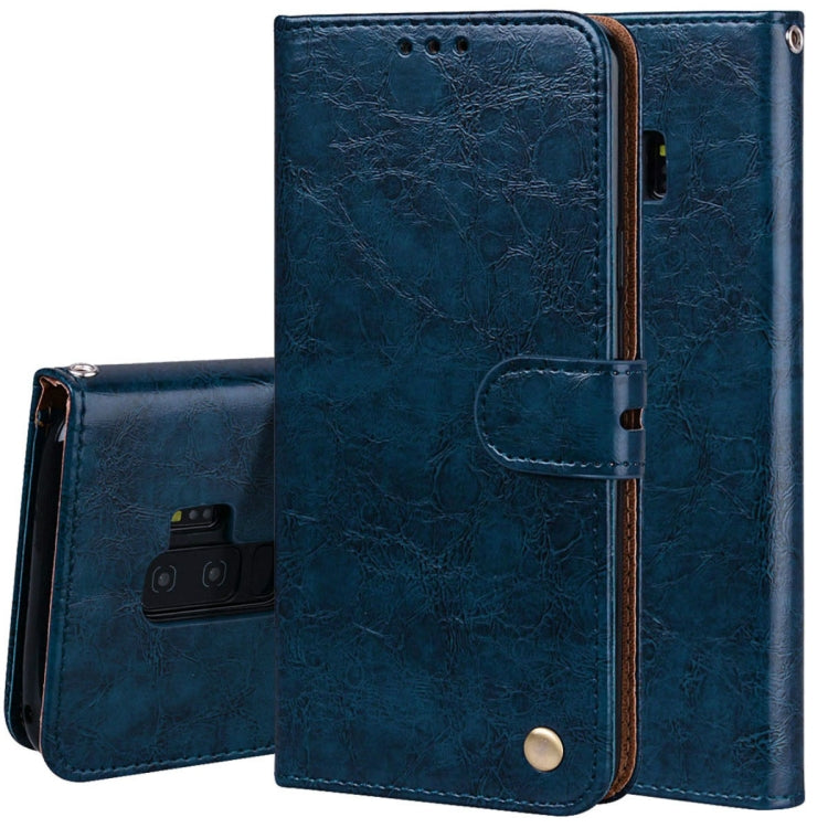For Galaxy S9 Plus Oil Wax Texture Horizontal Flip Leather Case with Holder & Card Slots & Wallet