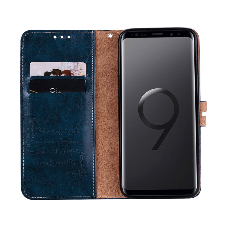 For Galaxy S9 Plus Oil Wax Texture Horizontal Flip Leather Case with Holder & Card Slots & Wallet