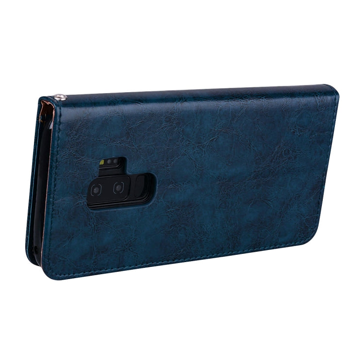 For Galaxy S9 Plus Oil Wax Texture Horizontal Flip Leather Case with Holder & Card Slots & Wallet