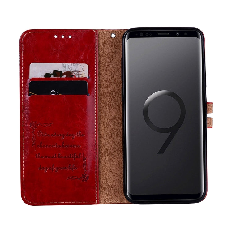 For Galaxy S9 Plus Oil Wax Texture Horizontal Flip Leather Case with Holder & Card Slots & Wallet