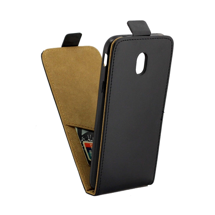 For Galaxy J3 (2017) / J330 Vertical Flip Business Style Leather Case Cover with Card Slot(Black)
