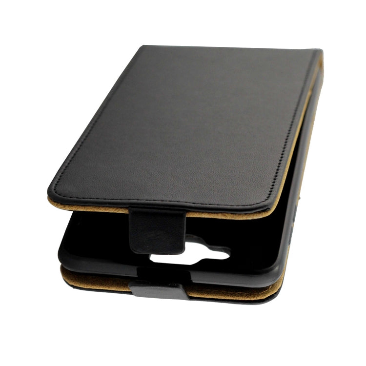 For Galaxy J7 Max Vertical Flip Business Style Leather Case Cover with Card Slot (Black)