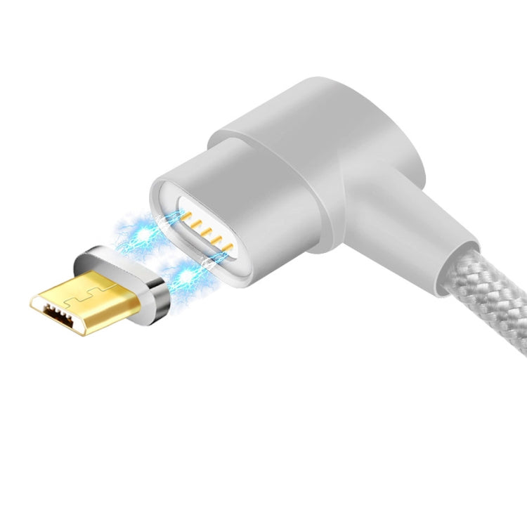 YAOMAISI Q13 1m Micro USB to USB L-Type Nylon Weave Data Sync Charging Cable, For Galaxy, HTC, Google, LG, Sony, Huawei, Xiaomi, Lenovo and Other Smartphones(Silver)