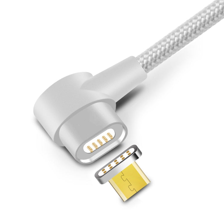 YAOMAISI Q13 1m Micro USB to USB L-Type Nylon Weave Data Sync Charging Cable, For Galaxy, HTC, Google, LG, Sony, Huawei, Xiaomi, Lenovo and Other Smartphones(Silver)