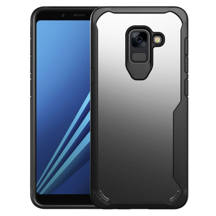For Galaxy A8 (2018) Transparent PC + TPU Full Coverage Shockproof Protective Back Case