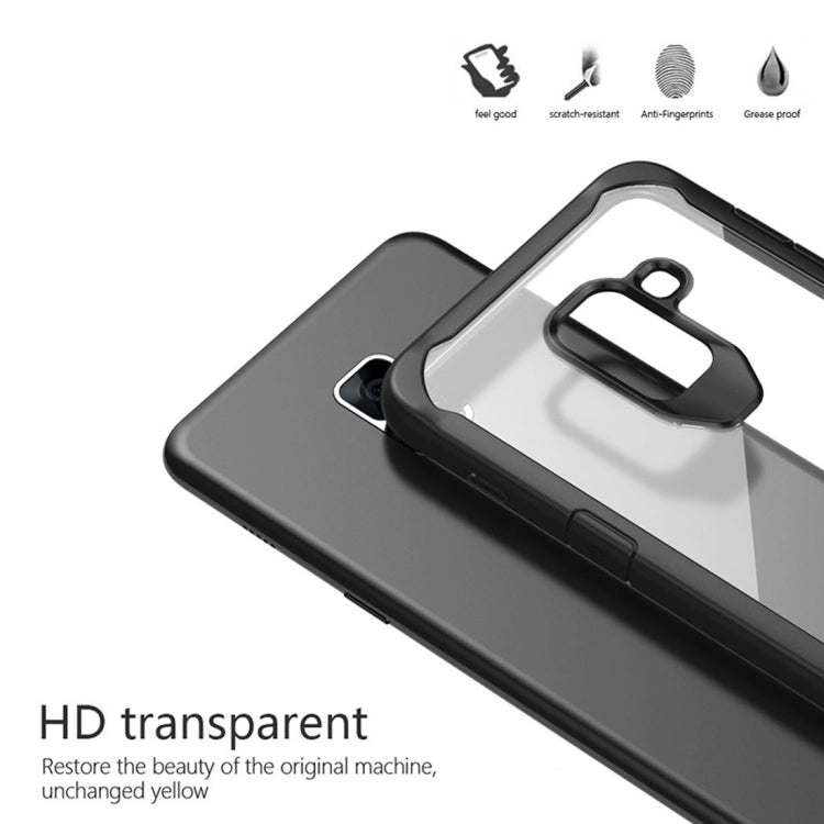 For Galaxy A8 (2018) Transparent PC + TPU Full Coverage Shockproof Protective Back Case