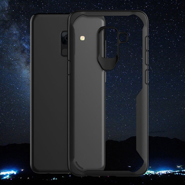 For Galaxy A8 (2018) Transparent PC + TPU Full Coverage Shockproof Protective Back Case