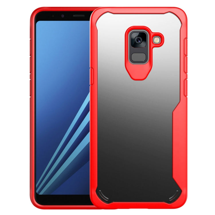 For Galaxy A8 (2018) Transparent PC + TPU Full Coverage Shockproof Protective Back Case