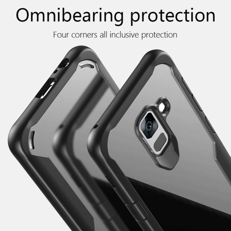 For Galaxy A8 (2018) Transparent PC + TPU Full Coverage Shockproof Protective Back Case