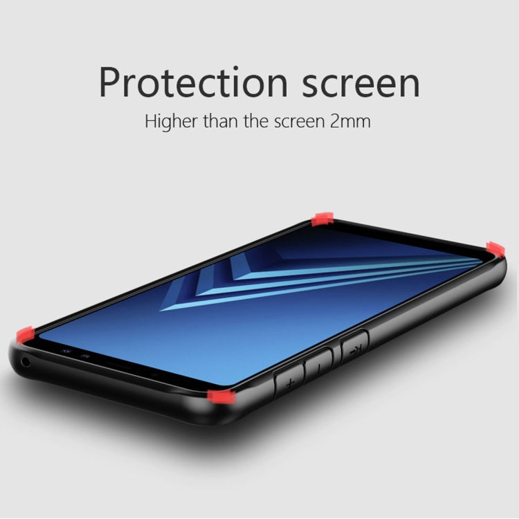 For Galaxy A8 (2018) Transparent PC + TPU Full Coverage Shockproof Protective Back Case