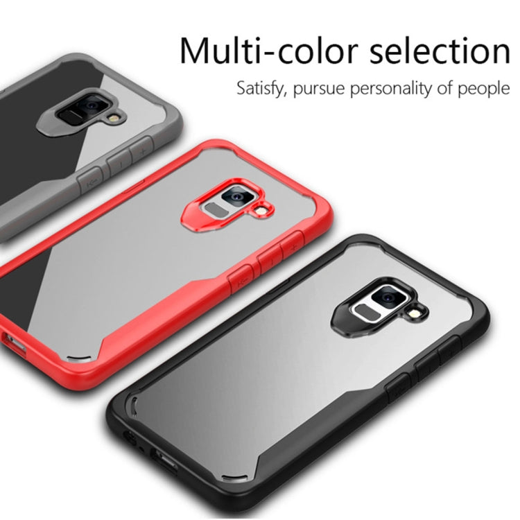 For Galaxy A8 (2018) Transparent PC + TPU Full Coverage Shockproof Protective Back Case