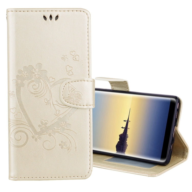 For Galaxy Note 8 Pressed Flowers Butterfly Love Pattern Horizontal Flip Leather Case with Holder & Card Slots & Wallet & Lanyard & Photo Frame