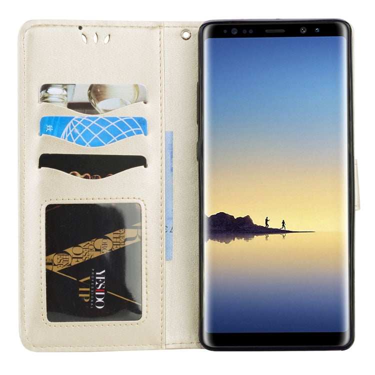 For Galaxy Note 8 Pressed Flowers Butterfly Love Pattern Horizontal Flip Leather Case with Holder & Card Slots & Wallet & Lanyard & Photo Frame