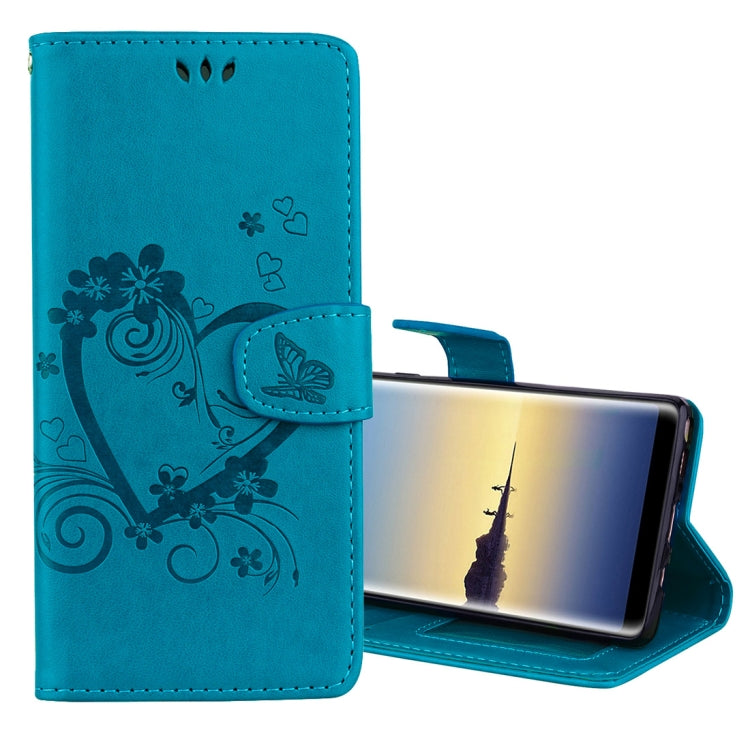 For Galaxy Note 8 Pressed Flowers Butterfly Love Pattern Horizontal Flip Leather Case with Holder & Card Slots & Wallet & Lanyard & Photo Frame