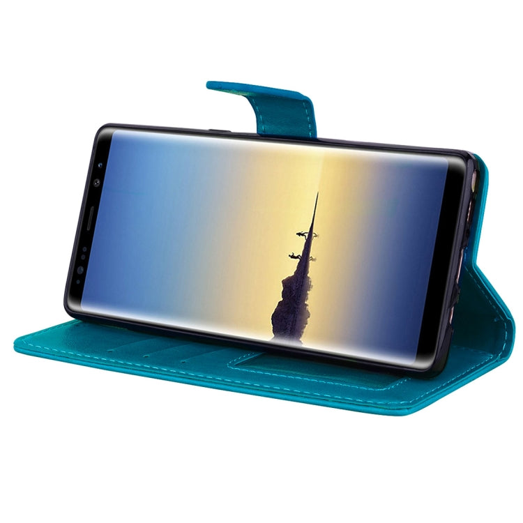 For Galaxy Note 8 Pressed Flowers Butterfly Love Pattern Horizontal Flip Leather Case with Holder & Card Slots & Wallet & Lanyard & Photo Frame